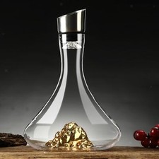 Stainless Steel Pourer Red Wine Carafe with Aerator Filter Glass Luxury Wine