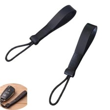 2 Pack Fob Lanyard Car Keychain Cowhide Leather Non-metallic Key Strap String