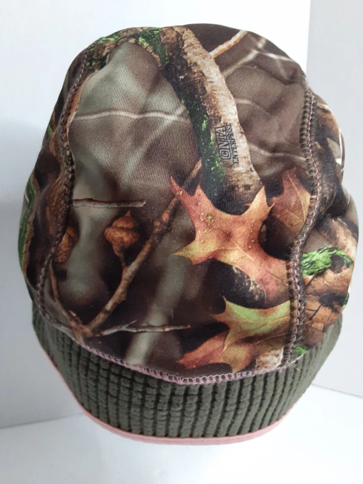 HUNTWORTH Beanie Hat Womens OakTree EVO Knit Cap PINK CAMO Skull Ponytail Hole - Image 4 of 4