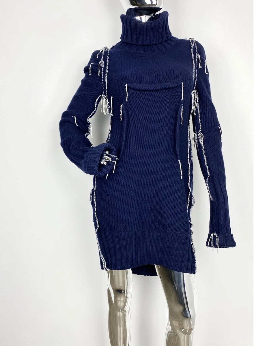 Martin Margiela HM Sweater Turtleneck Dress Knit Heavy Darted Size S