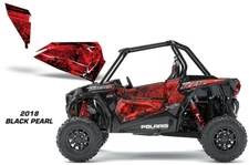 AMR Racing Graphic Wrap Kit Polaris RZR 1000 UTV OEM Door Insert 2018 BLK PEARL