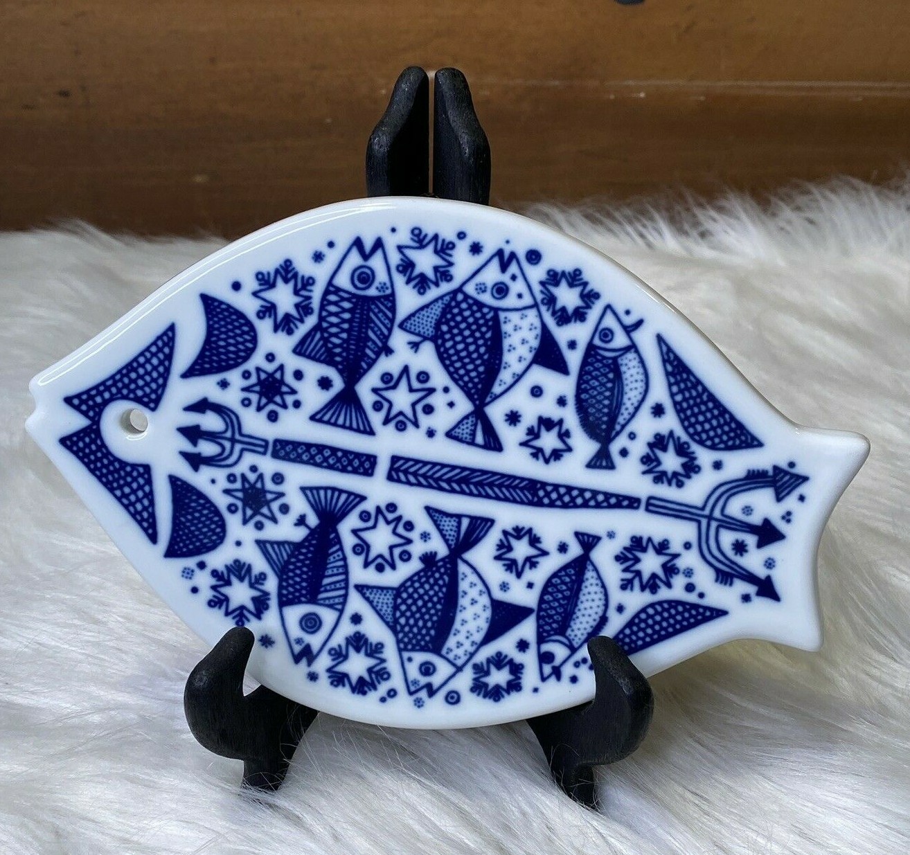 ノルウェー Porsgrund 魚モチーフ カッティングボード