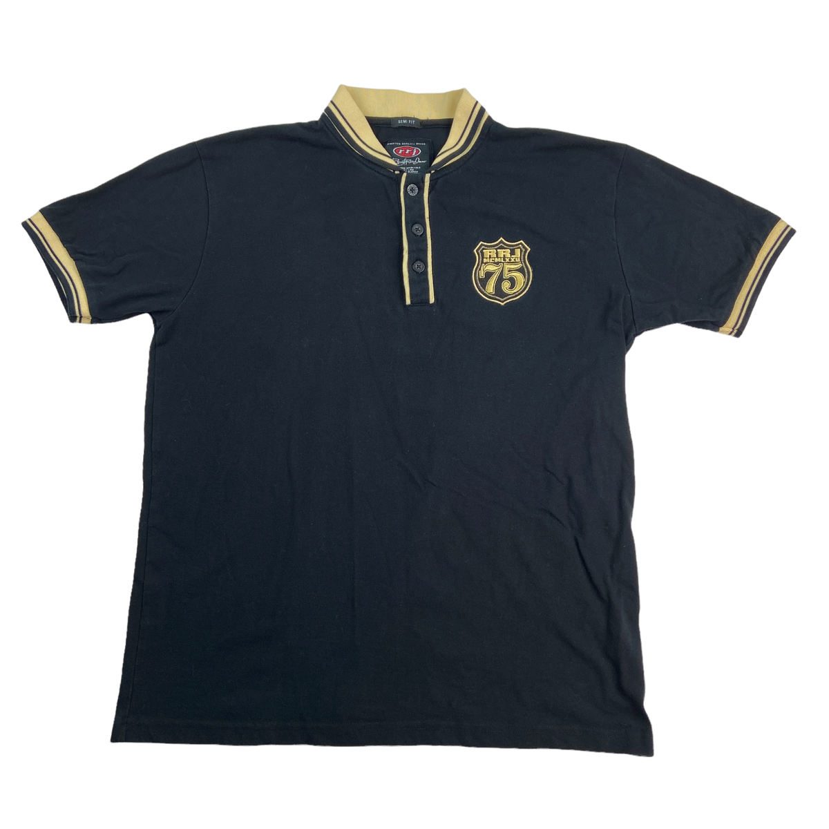 Vintage Rough Rider Jeans RRJ XL Button Polo Shirt Semi Fit 75