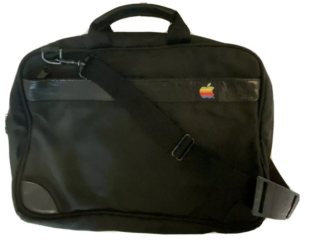Apple Messenger Bag Laptop Black Shoulder Strap Rainbow Logo Vintage eBay