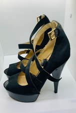 Shoe Dazzle Black High Heel Platform Stiletto Pumps Size 7/37