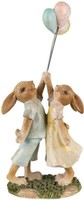 Clayre & Eef 6PR3853 Dekoration Kaninchen 10X6X22 Cm GrüN / Braun