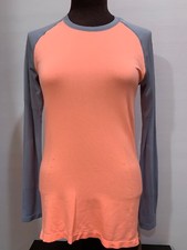 Champion Duo Dry Fitted Long Sleeve Top M Gray Peach NWT