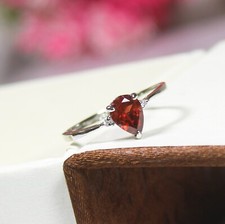 Natural Red Garnet Ring With 925 Sterling Silver in All Sizes Available