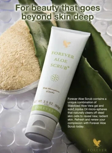 Exfoliante facial de aloe vera Forever Living - Microesferas de jojoba - 3,5 oz
