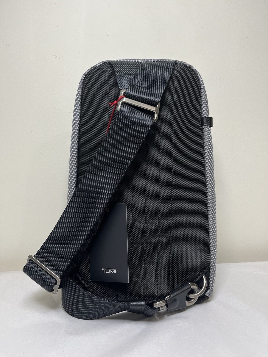 TUMI Fife 11.75 Slim Black Grey Blue Sling Bag | eBay