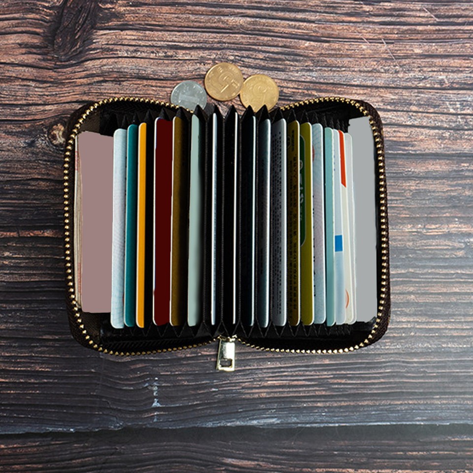 Card Holder Secure Card Wallet Stylish Men's Faux for