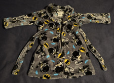 DC Comics Toddler Boys Plush Gray Fleece Batman Bathrobe size 2T.
