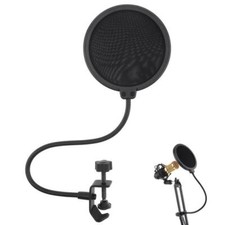 Double Layer Studio Microphone Pop Filter for Speaking Recording with Clip