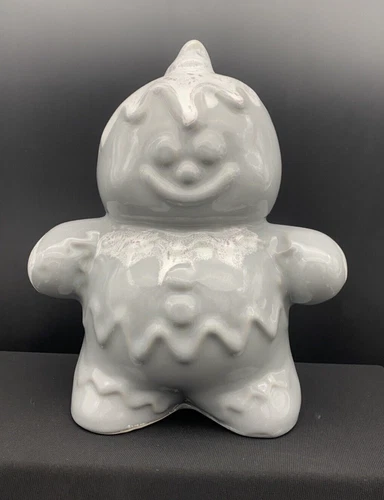 Hull Pottery 1999 Bank Commemorative Gingerbread Man Grey Drip Flint Ridge