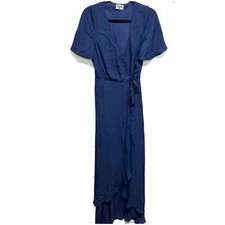 Show Me Your Mumu Dress Womens Navy Blue Sophia High Low Bridesmaids Wrap medium