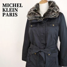 MICHEL KLEIN Faux Fur & Leopard Liner Black M used