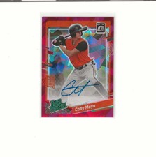 2023 OPTIC BASEBALL CRACKED ICE RED RATED PROSPECTS COBY MAYO RC AUTO #22/23