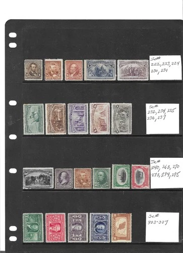 Large Mint US Stamp Collection  (Scott  222 - 621)  83 Stamps  ALL DIFFERENT!!!