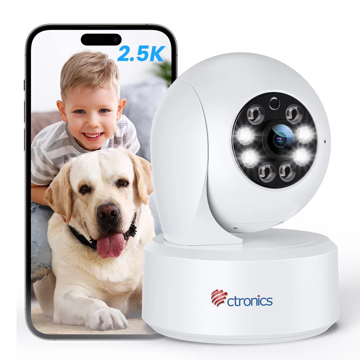 Dragonranee Telecamera WiFi nascosta con altoparlante Bluetooth con angolo di visione di 240°, telecamera wireless 4K, controllo tramite app