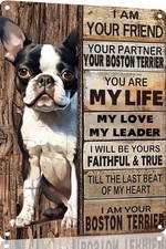 Boston Terrier Tin Metal Signs Vintage Wall Art I Am Your Friend Gift for Do