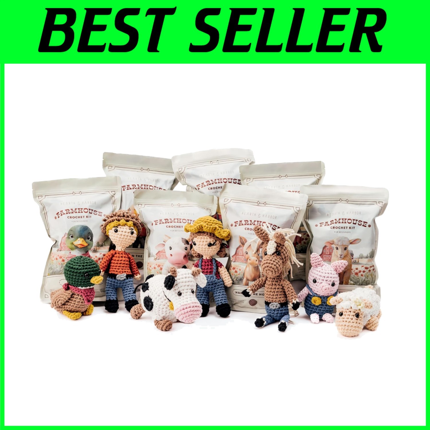 Crochet Animals Kit for Adults and Kids - Farm Collection