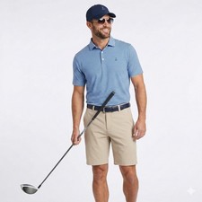 New Greg Norman Men's Classic-Fit Flat-Front Performance Golf Shorts Size 40, 42