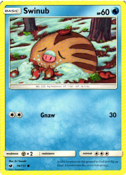 Swinub Normal 19/111 SM - Crimson Invasion NM