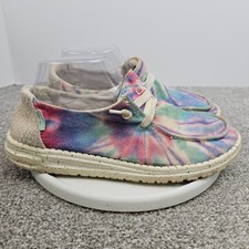 Hey Dude Wendy Rose Candy Tie Dye Shoes Womens Size 8 Lightweight Slip On
