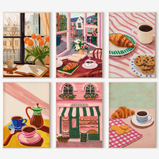 6 Packs Paint by Numbers Kit for Adults,Coffee DIY Acrylic Oil Painting Paint by