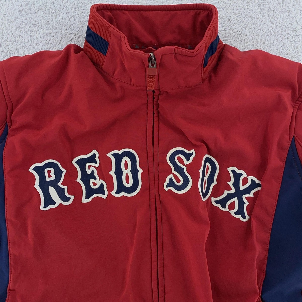 Boston Red Sox Jacket Mens Large Red Blue MLB Baseball Therma Base