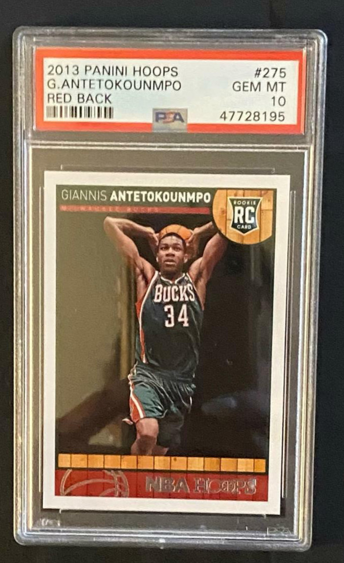 2013-14 Panini Hoops Red Back Giannis Antetokounmpo Rookie #275 RC Gem PSA 10