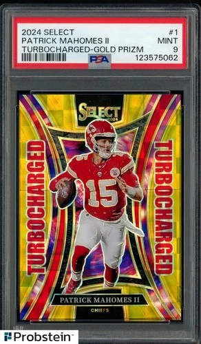 2024 Select Turbocharged Gold Prizm #1 Patrick Mahomes II Chiefs 10/10 PSA 9