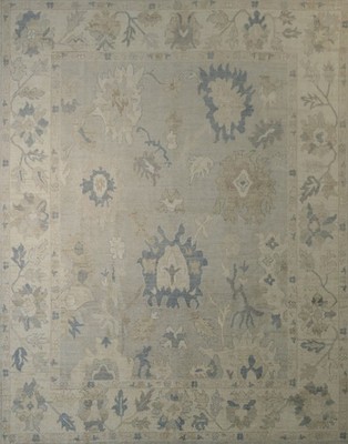 Oushak Turkish Area Rug 8x10 Ft Vegetable Dye Muted Grey Wool Carpet Handmade