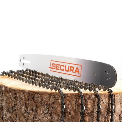 SECURA 4x Sägekette + Schwert 0.325 1,3mm 72 45cm passend Castor Oleo-Mac