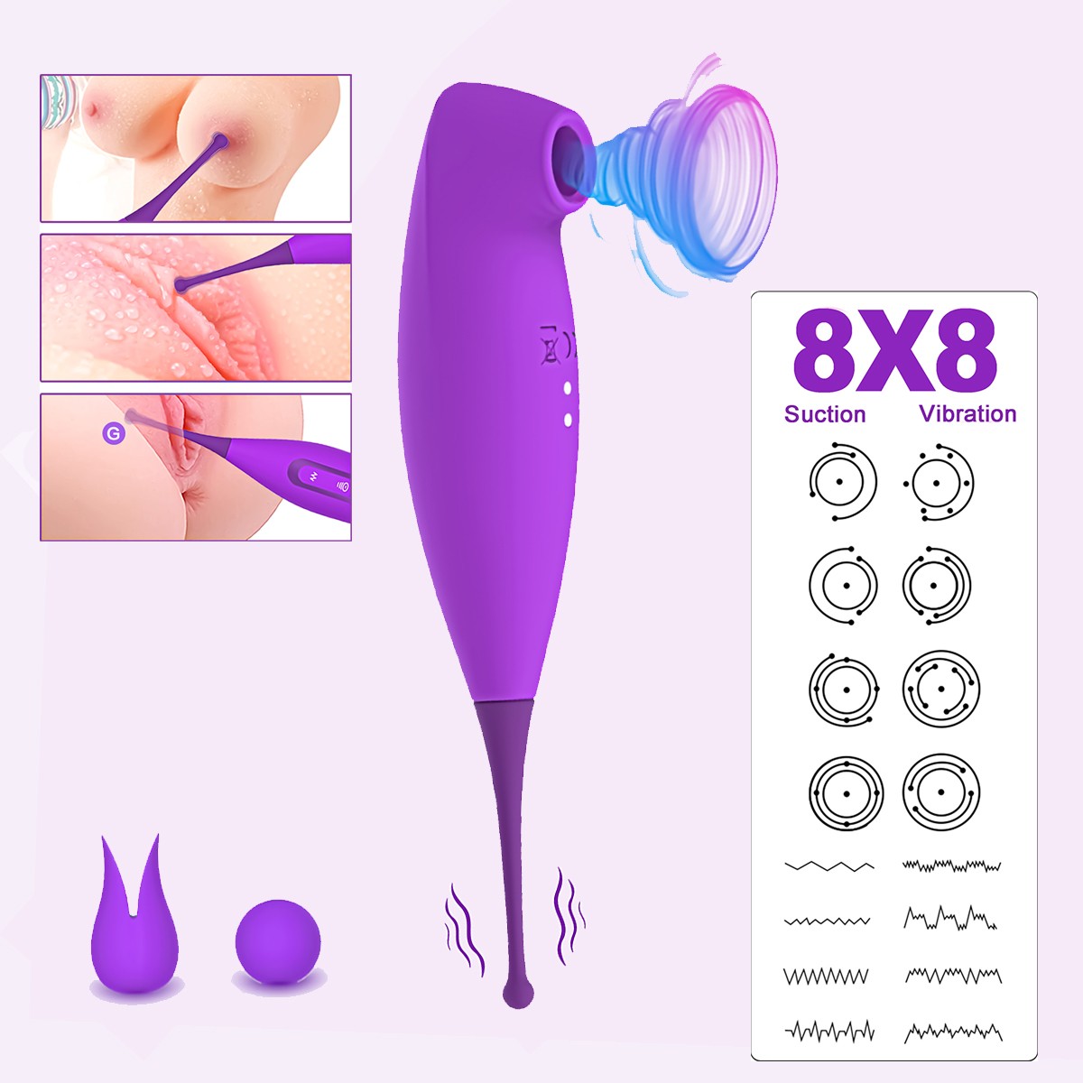 2IN1 Sauger Vibrator G Punkt Klitoris-Stimulation Sexspielzeug für Paare Frauen
