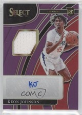 2021-22 Panini Select Rookie Jersey Purple Prizm 25/99 Keon Johnson Auto 1b8