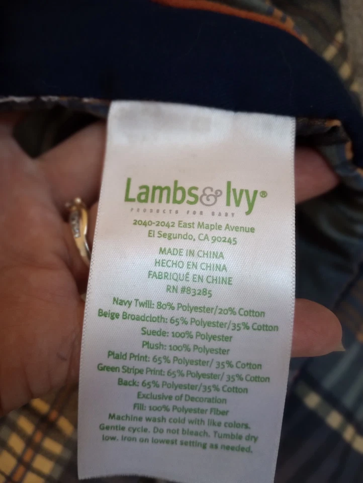 Edredón Cuna Corderos e Hiedra Animal Deportes Tema 35x43" Reversible Bebé Animales  Foto 4 de 4