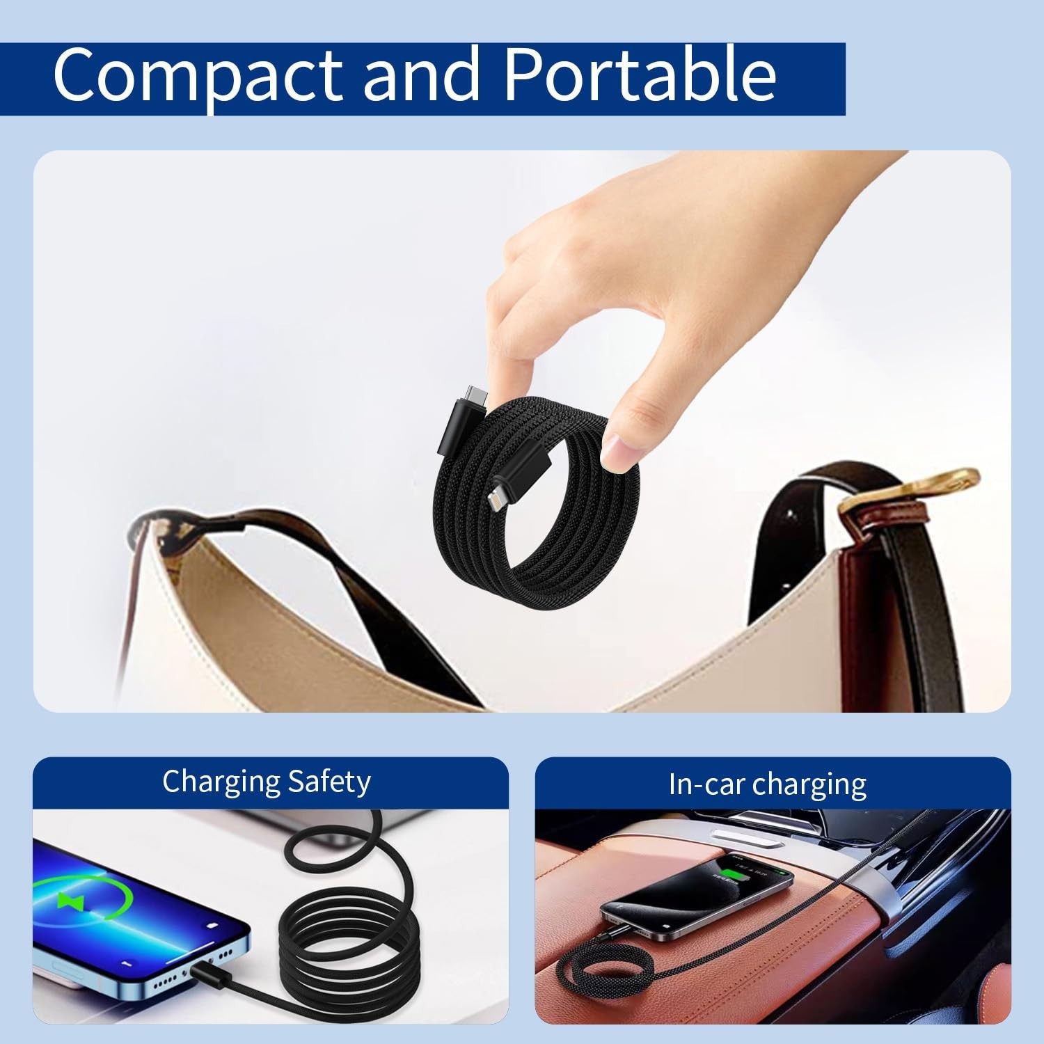 USB-C to Lightning Magnetic Coiled Charging Cable 1.2m, 27W High-Speed Charging — image 5