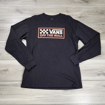 Vans T-Shirt Men's Medium Black Graphic Long Sleeve