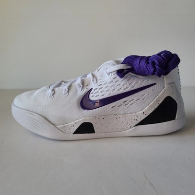 Nike Kobe IX 9 Low EM TB Lakers Home White Court Purple FV3607-101 Size 7Y