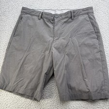 Tommy Bahama Chip Shot Shorts Mens 36 x 10 Gray Flat Zip Pocket Stretch Wicking
