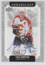 2018-19 Upper Deck Chronology Franchise History Todd Simpson #FH-CA-TS Auto 4lz