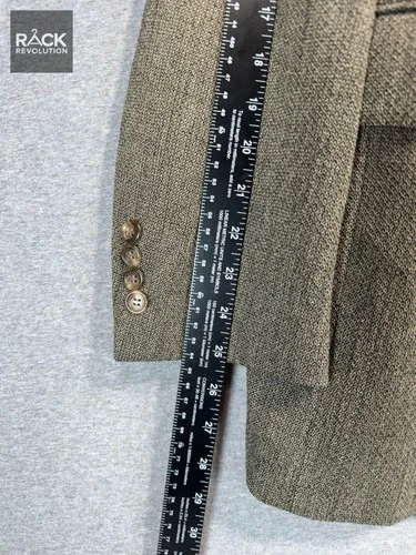 Vintage Hickey Freeman Mens 42R Two Button Brown Textured Wool Sport Coat Blazer image 10