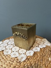 Vintage Stylebuilt Gold Tone Metal Tissue Box Cover Floral Hollywood Regency