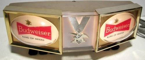 Vintage 1960s 70s Budweiser Lighted Beer Cash Register Topper Works Excellent