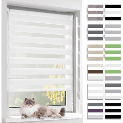 Doppelrollo Klemmfix Lichtdurchlässig Blickdicht Weiß Fensterrollo