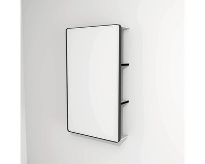 LED Badspiegel mit Ablage Devo Sonus 2.0 Artic White/Black 55.5x94 cm SO2-LUPL55