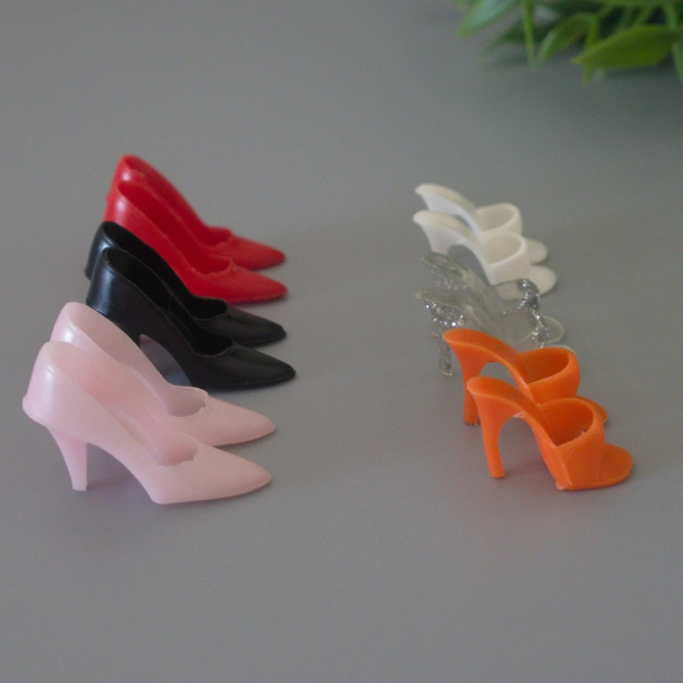 🖤6 Barbie MULTICOLOR Cerrado Punta Abierta Tacones Mulas Zapatos Bombas Japón De Colección 1960❤️ Foto 4 de 4