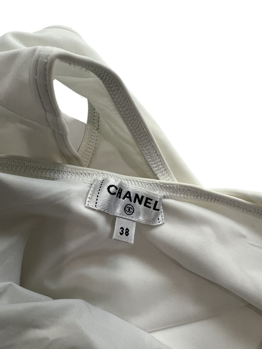 Chanel Coco Beach Collection Large CC Logo One Piece Swimsuit in