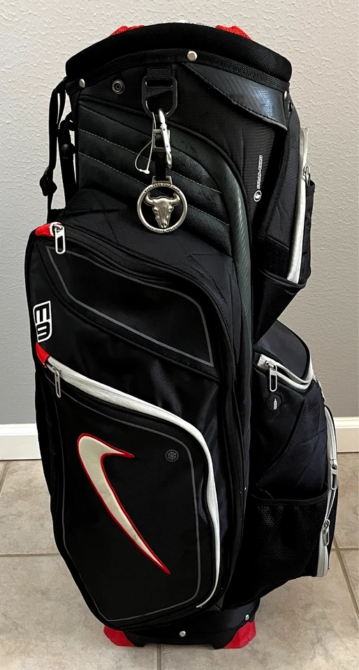 NIKE Black E9 14-Way Stand Alone Carry Shoulder Strap Thru Golf Bag 12 Pockets - Image 3 of 4